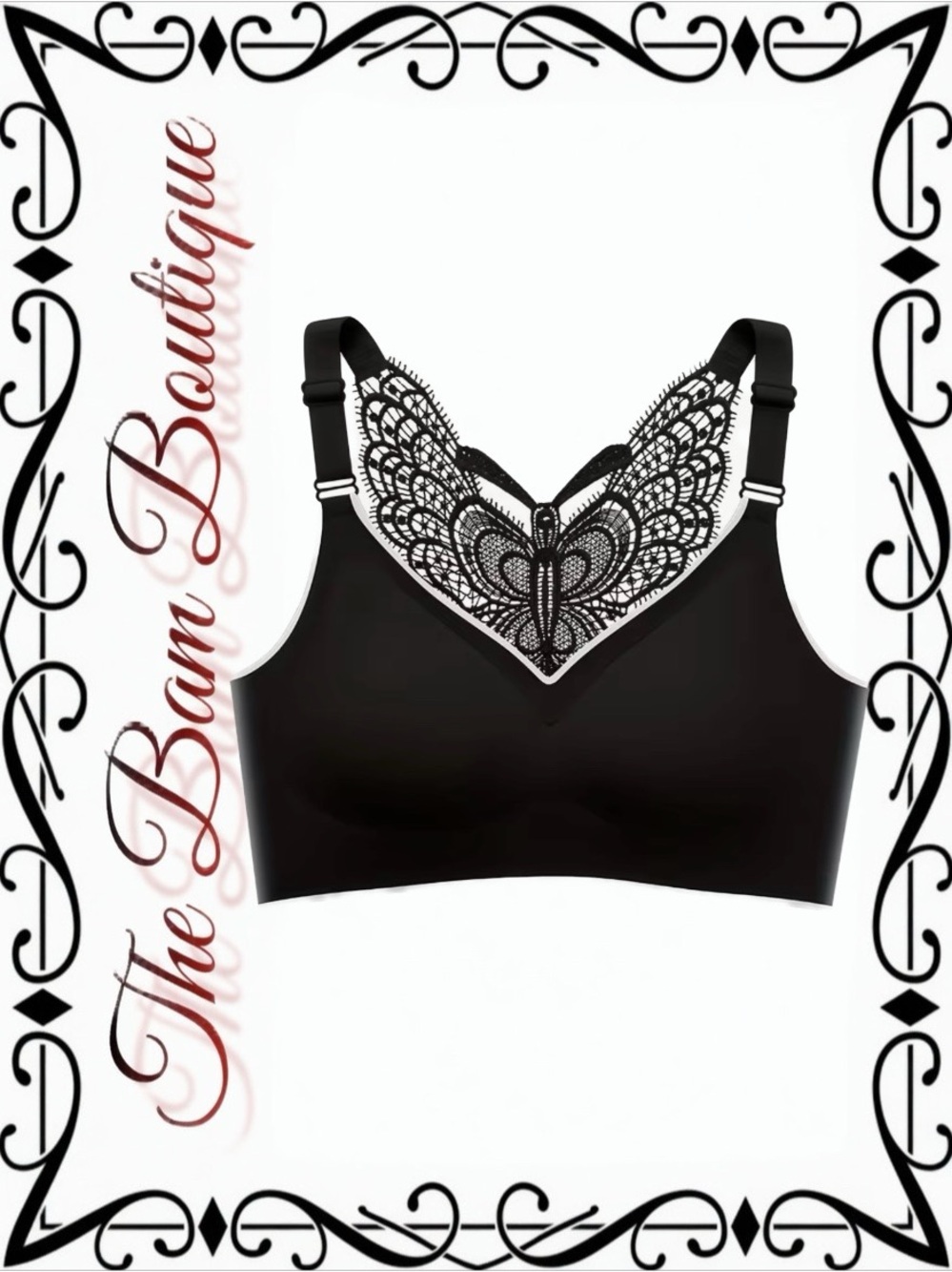 Plus Size Soft Lace Back Wireless Bra